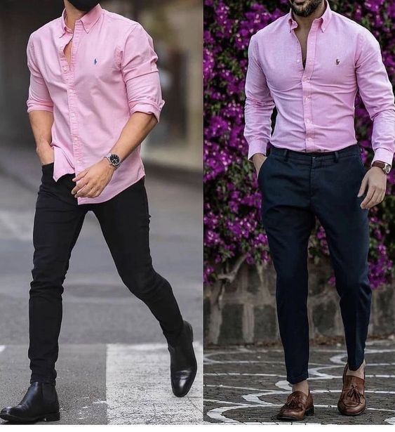 light pink shirt matching pant